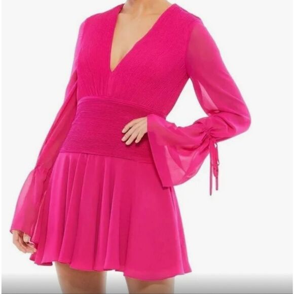Mac Duggal IEENA CHIFFON ballerina dress new with tags - Picture 1 of 13